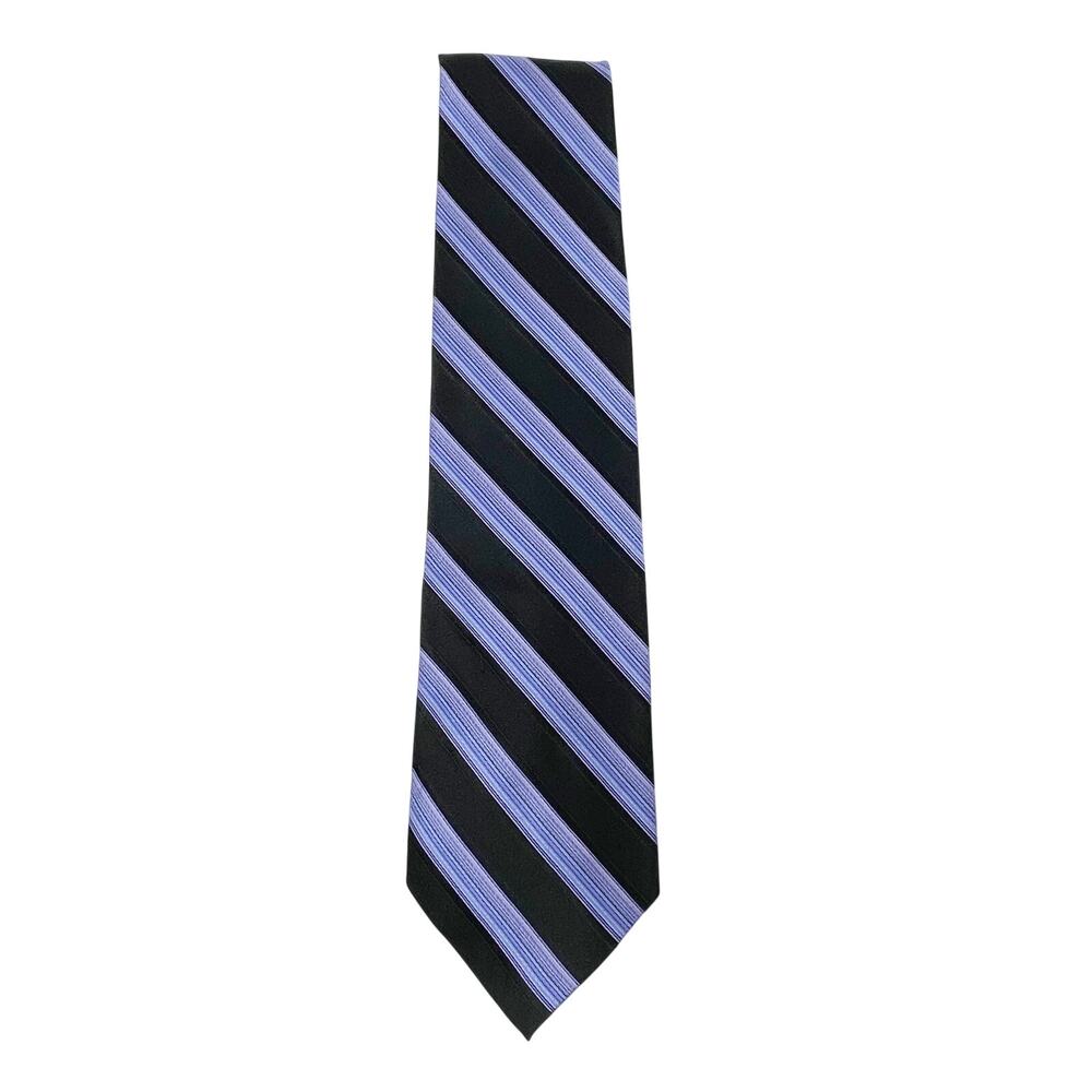 Screenplay by Michael Wong Men's Diagonal Stripe Tie 100% Silk Periwinkle Black